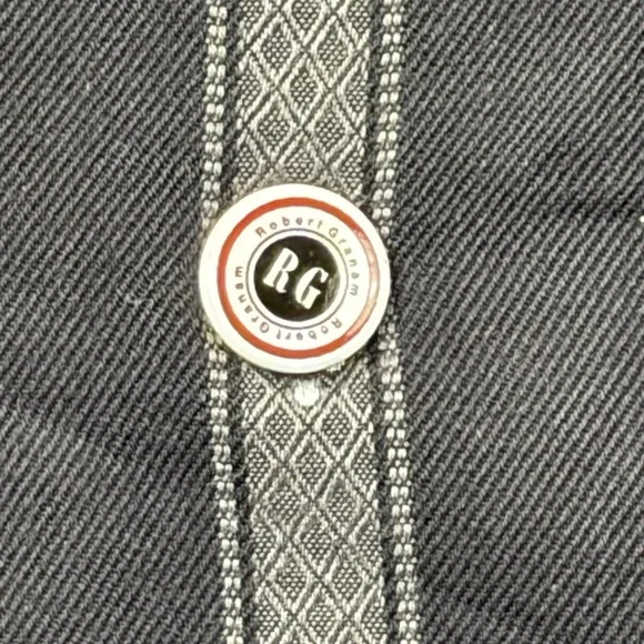 Robert Graham Mens‎ XXL Button Down Shirt Black Pink Gray Striped Long Sleeve - Picture 3 of 10